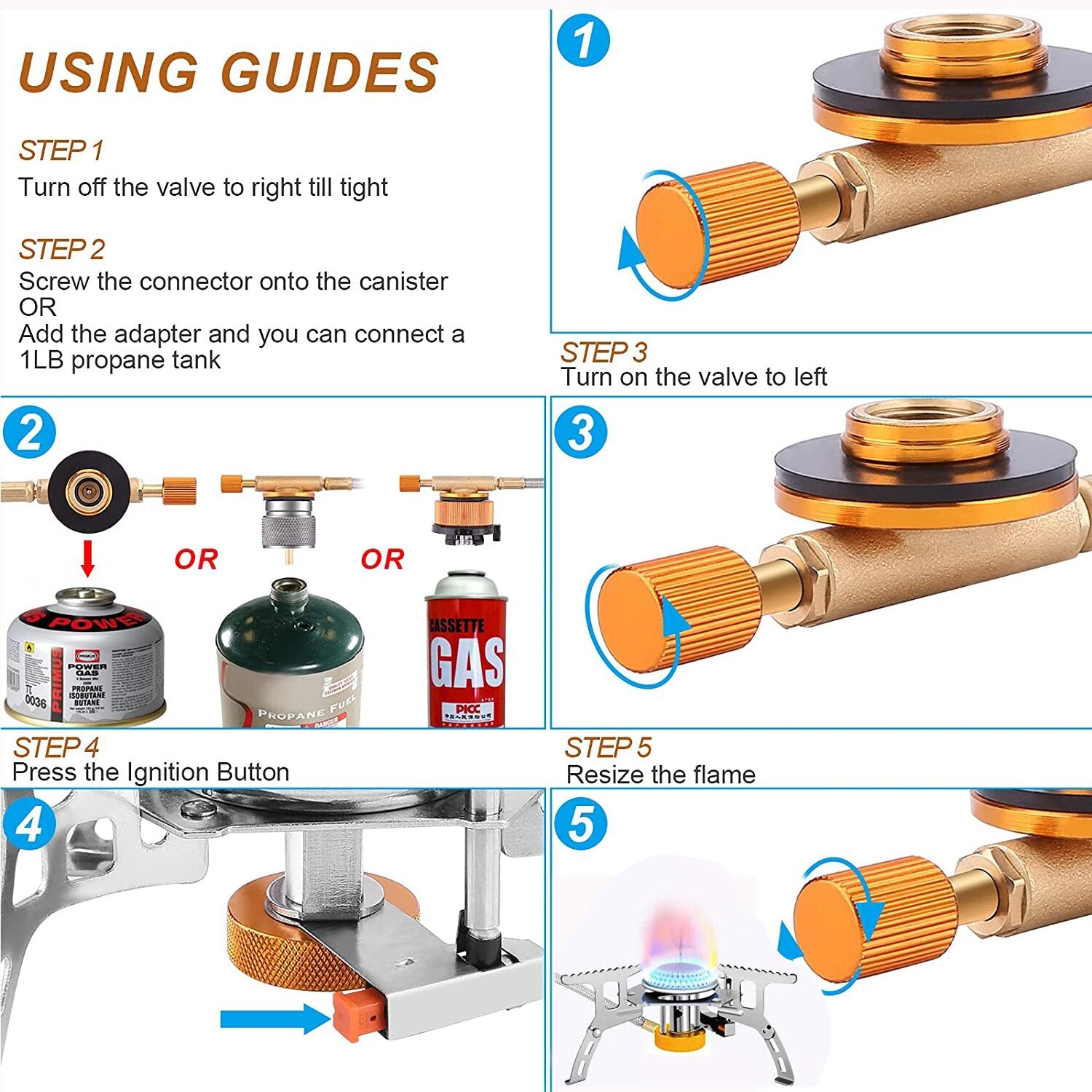 Robust Camping Gas Stove - Powerful outdoor cooking, metal construction, isobutane gas mixture