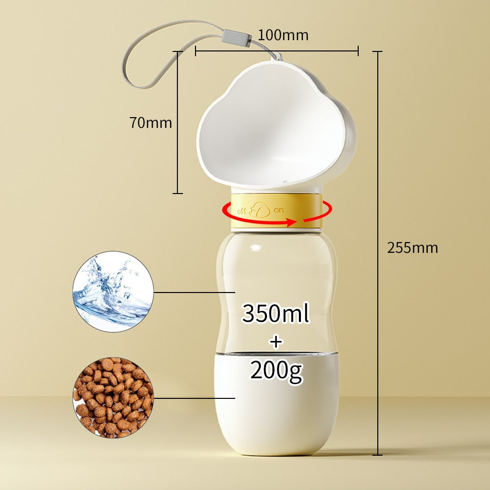 Tragbare Hundewasserflasche - Futter- und Wasserbehälter für unterwegs, ideal für Outdoor Spaziergänge und Reisen"